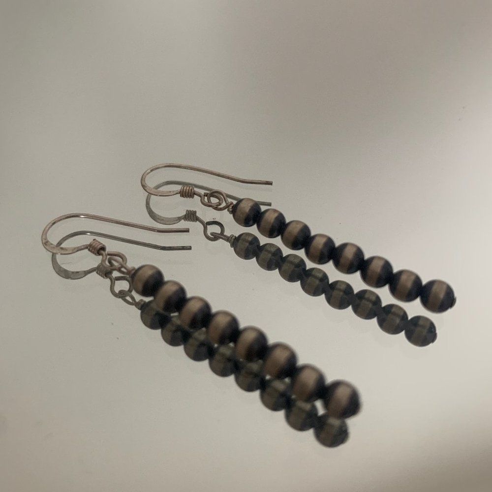 Silver Circular Corkscrew Dangle Earrings - image 1